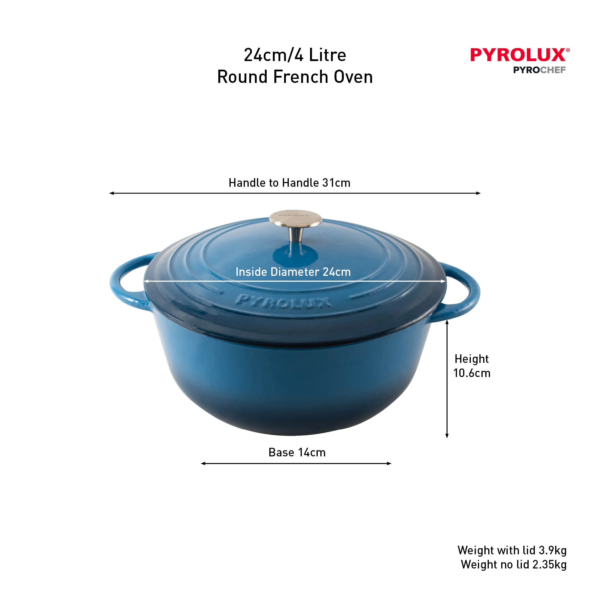 PYROCHEF Round French Oven Ocean Blue - Image 5
