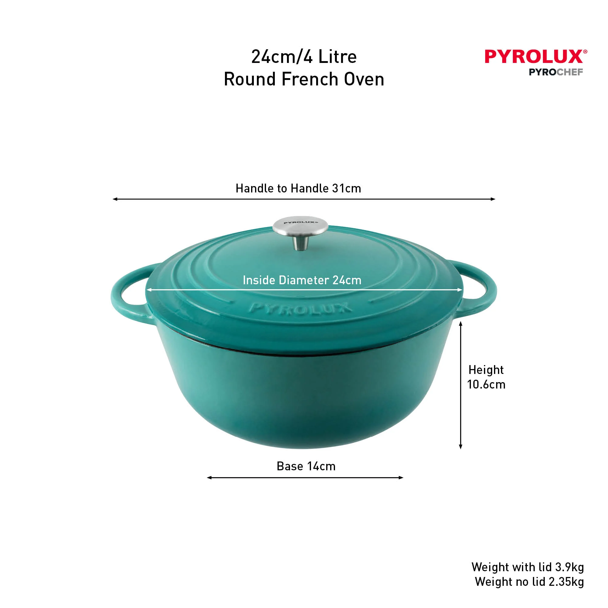 PYROCHEF Round French Oven Aqua Marine - Image 4