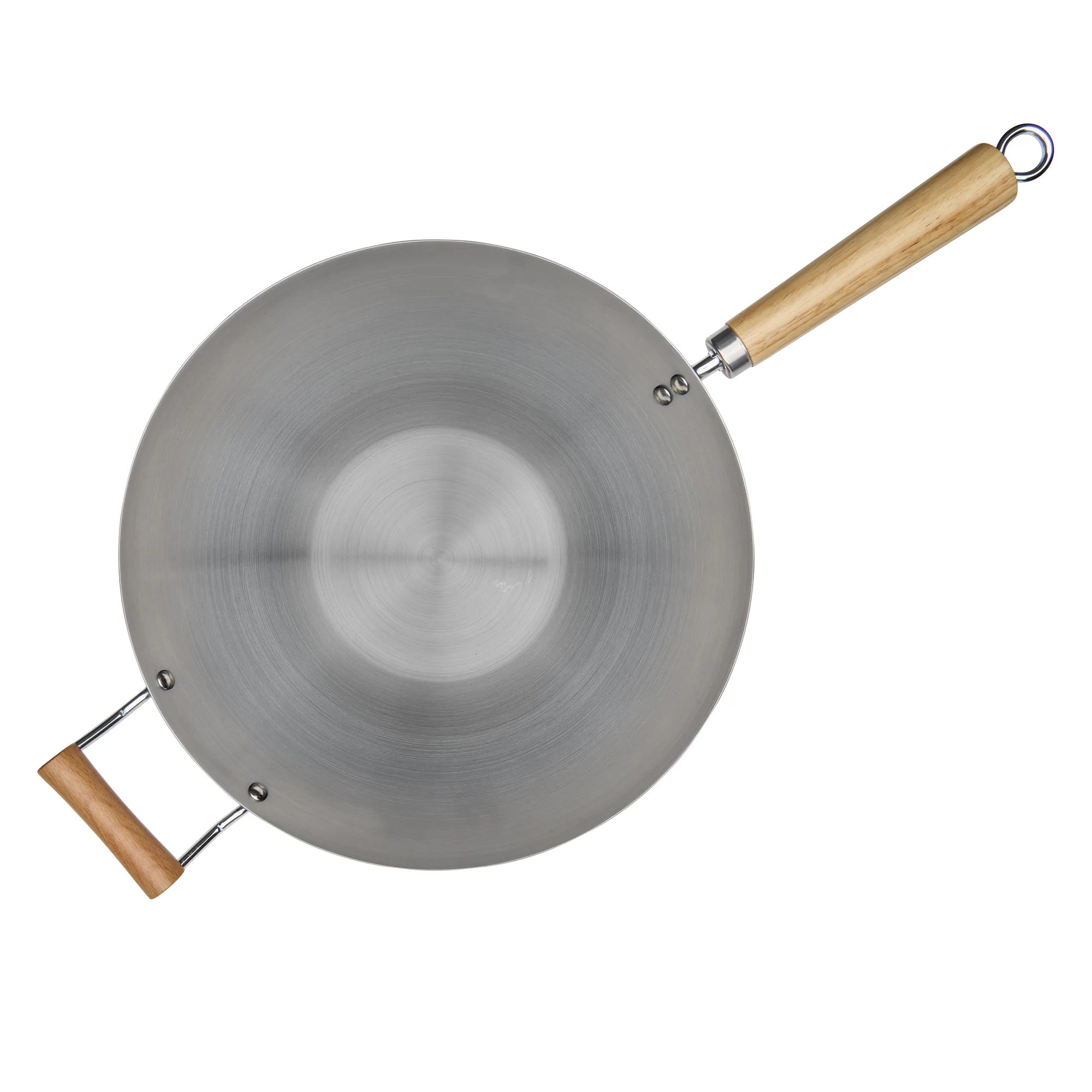 Wok with Wood Long and Helper Handle - Image 4